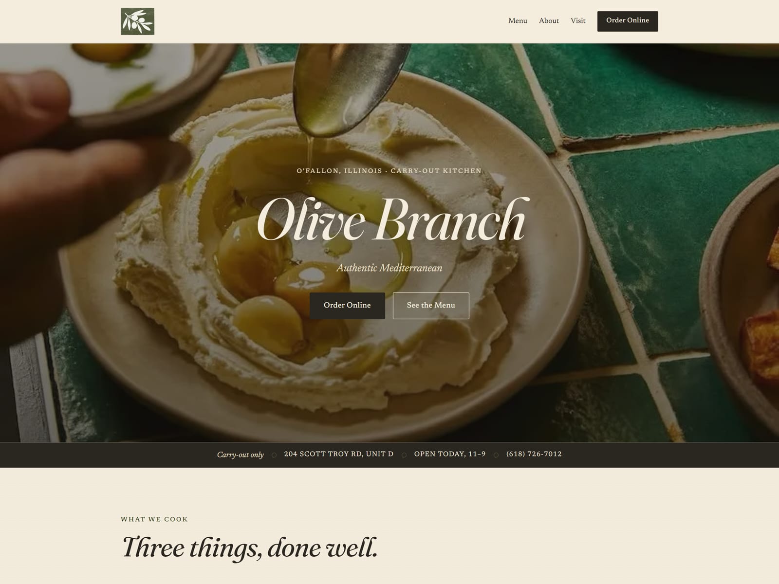 The Olive Branch website